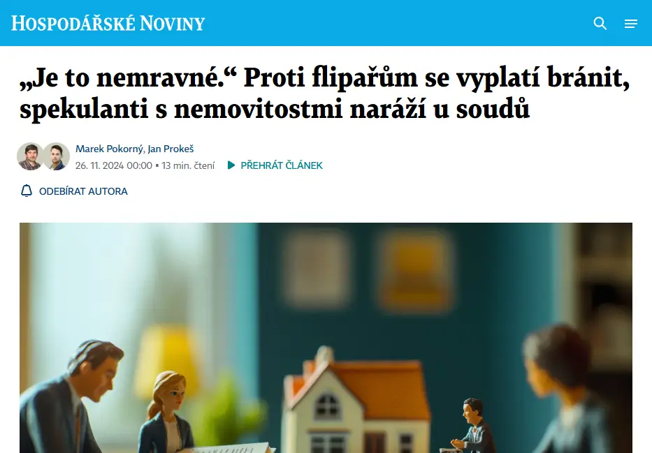 Jak jsem pomohla klientce ubránit se spekulantům