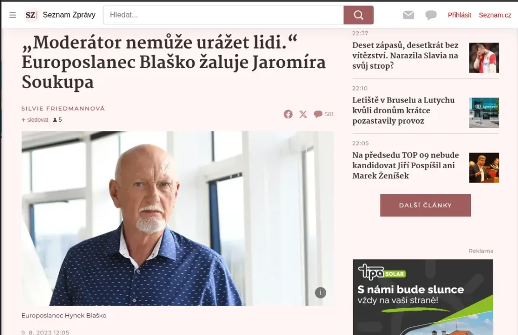 Moderátor nemůže urážet lidi
